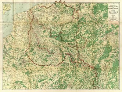 C.S. Hammond - Hammond's Large Scale War Map of the Western Front, 1917