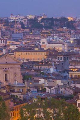 Miles Ertman - View of the historic center of Rome at night (center)