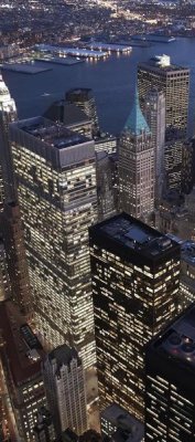 Cameron Davidson - Night aerial view of the Financial District, NYC (center)