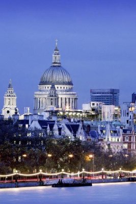 Unknown - River Thames and London cityscape at dusk (left)