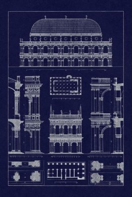 J. Buhlmann - Basilica at Vicenza and Library of St. Marks at Venice (Blueprint)