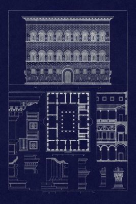 J. Buhlmann - Palazzo Strozzi at Florence (Blueprint)