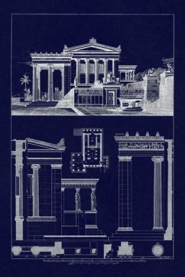 J. Buhlmann - The Erechtheum at Athens (Blueprint)
