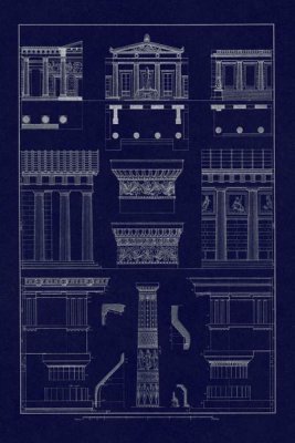 J. Buhlmann - Doric Order, Temple of Zeus and Cased Column (Blueprint)