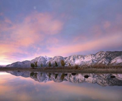 Tim Fitzharris - Moon over Carson Range with Carson River, Nevada