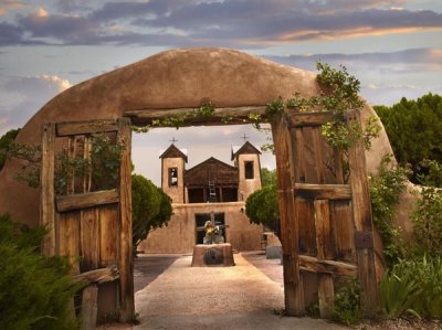 Tim Fitzharris - Church and gate, El Santuario de Chimayo, New Mexico