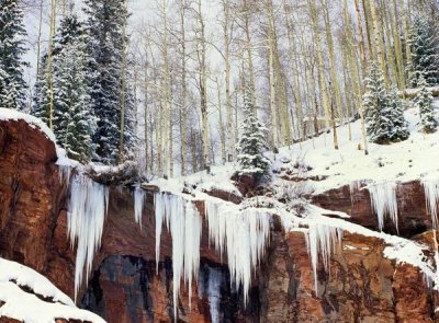 Tim Fitzharris - Frozen waterfall in winter, San Juan Mountains, Colorado