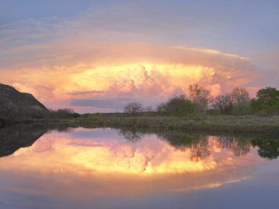 Tim Fitzharris - Storm clouds and South Llano River, South Llano River State Park, Texas