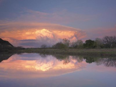 Tim Fitzharris - Storm clouds over South Llano River, South Llano River State Park, Texas