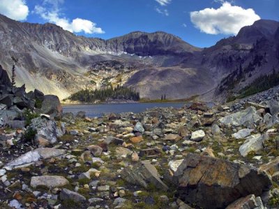 Tim Fitzharris - Nokhu crags, hornfel layers carved by glaciers, Medicine Bow Range, Colorado