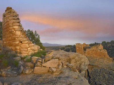 Tim Fitzharris - Stronghold House with Sleeping Ute Mountain, Hovenweep National Monument, Utah