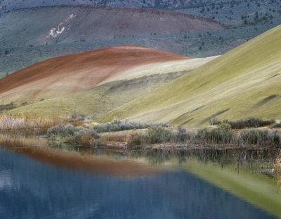 Tim Fitzharris - Painted Hills reflected in water, John Day Fossil Beds National Monument, Oregon