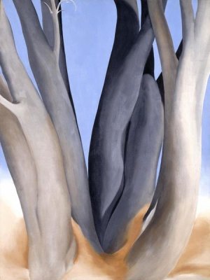 Georgia O'Keeffe - Dark Tree Trunks, 1946