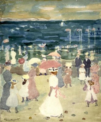 Maurice Brazil Prendergast - Sunday on the Beach, ca. 1896-1898