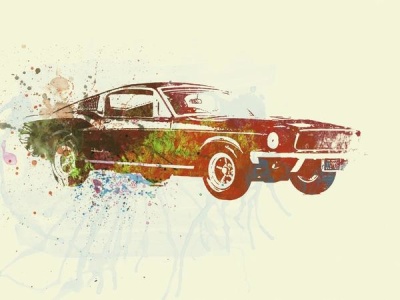 NAXART Studio - Ford Mustang Watercolor