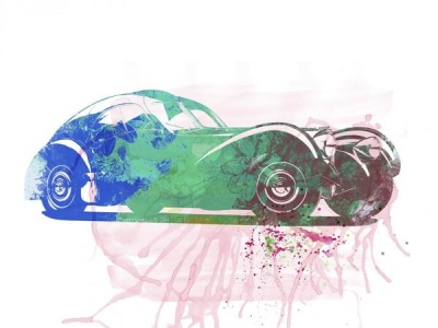 NAXART Studio - Bugatti Atlantic Watercolor 1