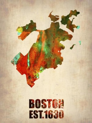 NAXART Studio - Boston Watercolor Map