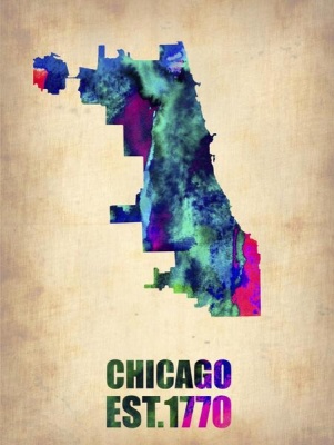 NAXART Studio - Chicago Watercolor Map
