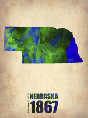 NAXART Studio - Nebraska Watercolor Map