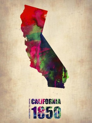 NAXART Studio - California Watercolor Map