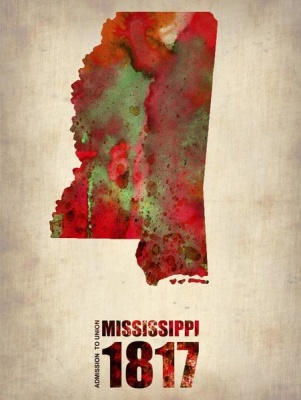 NAXART Studio - Mississippi Watercolor Map