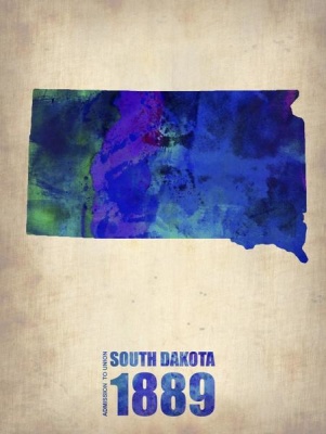 NAXART Studio - South Dakota Watercolor Map