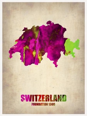 NAXART Studio - Switzerland Watercolor Map