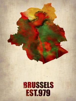 NAXART Studio - Brussels Watercolor Map
