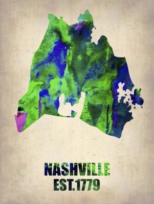 NAXART Studio - Nashville Watercolor Map
