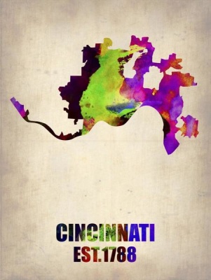 NAXART Studio - Cincinnati Watercolor Map