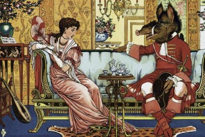 Walter Crane - Beauty and the Beast  - The Courtship