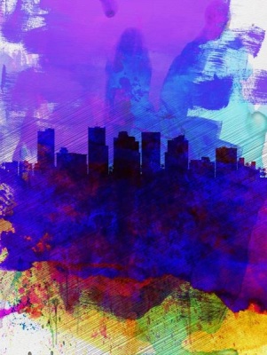 NAXART Studio - Phoenix Watercolor Skyline 1