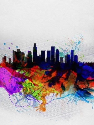 NAXART Studio - Los Angeles  Watercolor Skyline 2