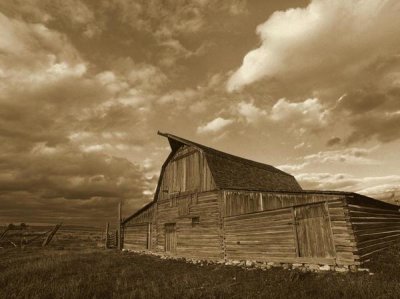 Tim Fitzharris - Mormon Row Barn, Grand Teton National Park, Wyoming - Sepia