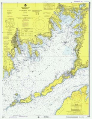 NOAA Historical Map and Chart Collection - Nautical Chart - Buzzards Bay ca. 1974
