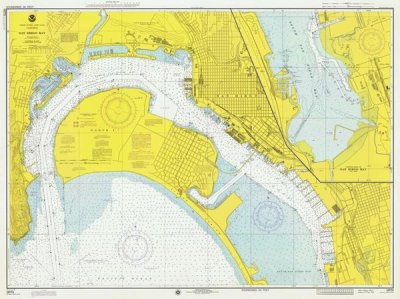NOAA Historical Map and Chart Collection - Nautical Chart - San Diego Bay ca. 1974