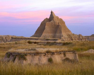 Tim Fitzharris - Sandstone formation and grassland, Badlands National Park, South Dakota