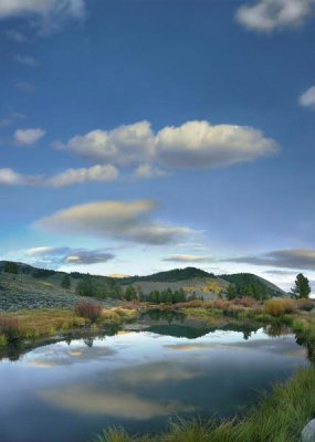 Tim Fitzharris - Clouds reflected in river, Salmon River Valley, Idaho