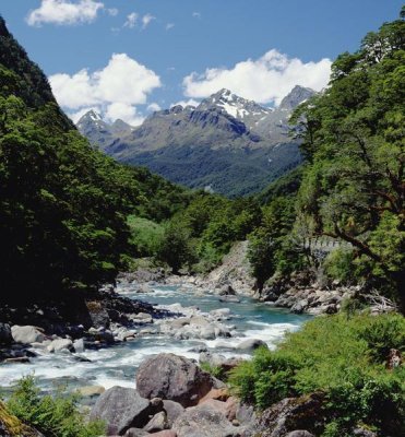 Konrad Wothe - Hollyford River and the Eyre Range, Fjordland NP,  New Zealand