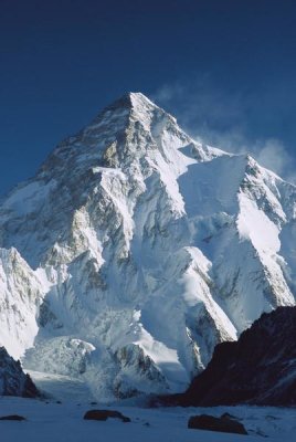 Colin Monteath - K2 at dawn, from camp below Broad Peak, Godwin Austen Glacier, Pakistan