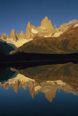 Colin Monteath - Fitzroy Massif reflection at dawn, Los Glaciares National Park, Patagonia, Argentina
