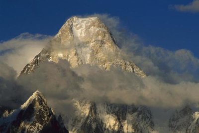 Ned Norton - Gasherbrum IV western face amid clouds, Karakoram Mountains, Pakistan