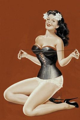 Peter Driben - Mid-Century Pin-Ups - Lacing her bra