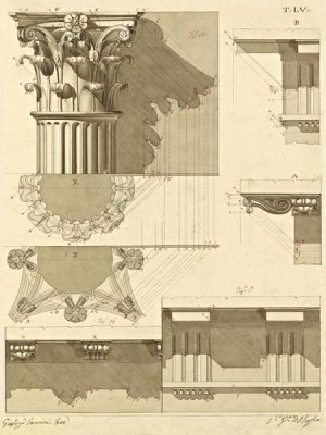 Giuseppe Vannini - Plate 55 for Elements of Civil Architecture, ca. 1818-1850