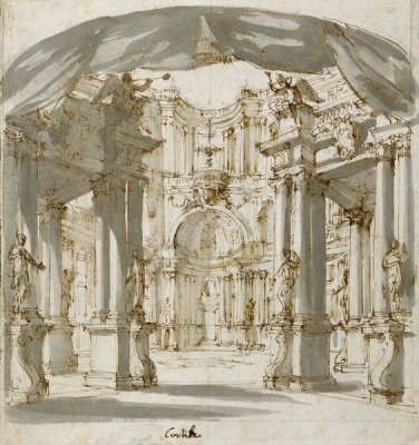 Filippo Juvarra - The Courtyard of a Palace: Project for a Stage, 1713