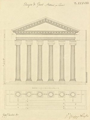 Giuseppe Vannini - Plate 38 for Elements of Civil Architecture, ca. 1818-1850