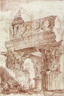 Marie-Joseph Peyre - Sketch of Roman architectural fragment, 1786
