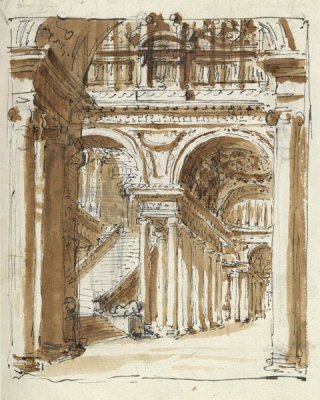 Marie-Joseph Peyre - Grand entrance hall, Italy, 1786
