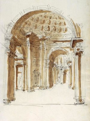 Marie-Joseph Peyre - Interior hallway, Italy, 1786