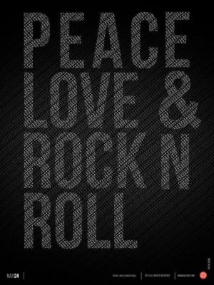 NAXART Studio - Peace Love and Rock N Roll Poster